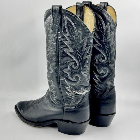 DAN POST 16791 Mens MILWAUKEE Black Leather Boots SIZE 7 WIDE Excellent Cond - Picture 7 of 12